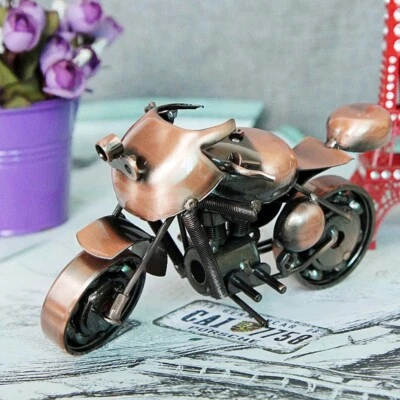 Collectible Handcrafted Iron Art Motorcycle Sculpture Motorbike Model Home Decor - Image 1 of 4