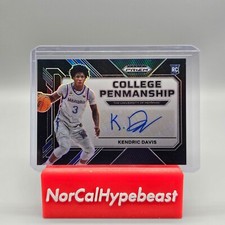 2023 Panini Prizm Draft Picks Kendric Davis RC College Penmanship Black Auto 1/1