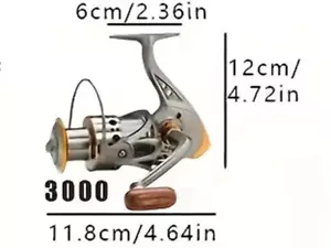 Angelrolle ultraleicht spinnendes Metall zusammenklappbarer Griff DC-3000 umkehrbar - Bild 1 von 8