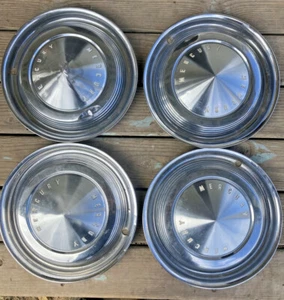 62 63 64 Mercury Dog Dish HUB CAPS 10 1/2" Set of 4 Merc Hubcaps 1962 1963 1964 - Picture 1 of 11