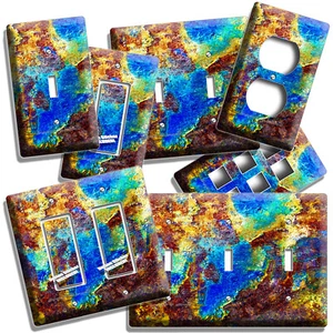 AGED WEATHERED METAL RUSTIC PAINT RUST PATINA LIGHT SWITCH OUTLET HD WALL PLATE  - Picture 1 of 34