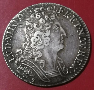louis XIV ♦ 1/4 écu aux 3 Couronnes ♦ 1711 D ♦ Lyon ♦ TTB+ RARE ! - Imagen 1 de 2
