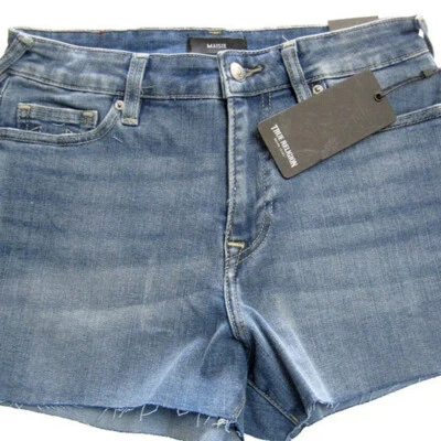 Women Shorts True Religion Maisie High Rise Cutoff Frayed Hem Medium Wash Sz 28 - Image 1 of 2