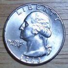 Rare 1963 Washington quarter, D mint mark, in Brilliant condition Great Coin!