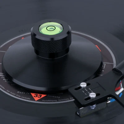 Stabilizzatore Pinza Peso Disco Vinile LP Giradischi Alluminio con Livella Bolle - Immagine 1 di 4
