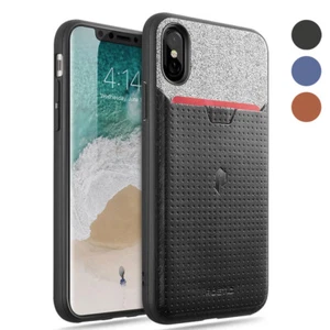 For iPhone XS MAX / XS / X Case | Poetic with Credit Card ID Slot Leather Cover - Picture 1 of 14