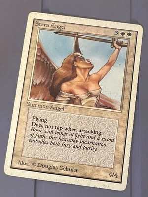 Magic the Gathering MTG Unlimited Serra Angel LP  (Beta Bob) - Image 1 of 2