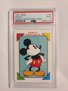 1991 IMPEL DISNEY COLLECTOR CARDS #100 MICKEY MOUSE MICKEY'S BIO **PSA 8 NM-MT** - Picture 1 of 2
