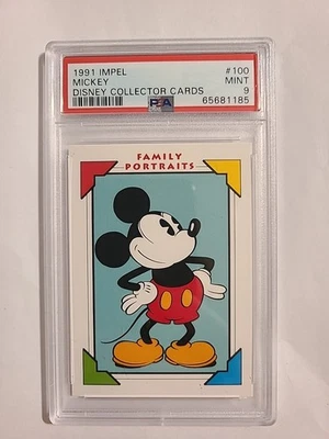 1991 IMPEL DISNEY COLLECTOR CARDS #100 MICKEY MOUSE MICKEY'S BIO **PSA 8 NM-MT** - Image 1 of 2