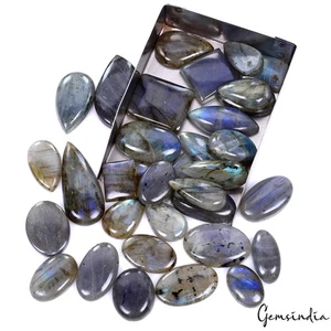 1000 Cts/34 Pcs Natural Gray With Blue Shine Labradorite Mix Cab Loose Gems Lot - Picture 1 of 5