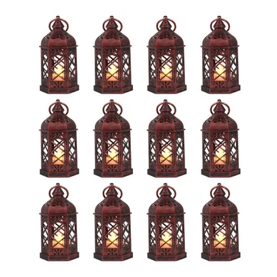 12 Piezas Mini Linternas LED Pequeñas Velas Linternas Decorativas Luz de Té Linterna D Foto 1 de 4