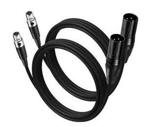 Mini XLR Cable 2 Pack, 3 Pin Mini XLR Patch Cable Adapter for BMPCC 4K Camera... - Picture 1 of 4