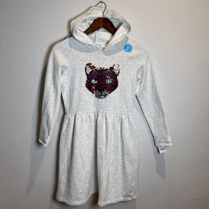 Carter’s Kinder Fleece Kleid Hoodie Pailletten Fuchs? Katze? Mädchen Größe 12 Neu mit Etikett - Bild 1 von 15