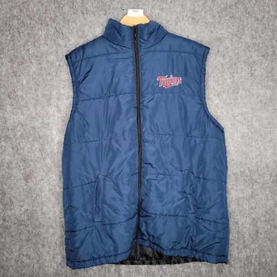 Mens XL Minnesota Twins Ford Puffer Vest Blue Embroidered Baseball Logo - Image 1 of 4