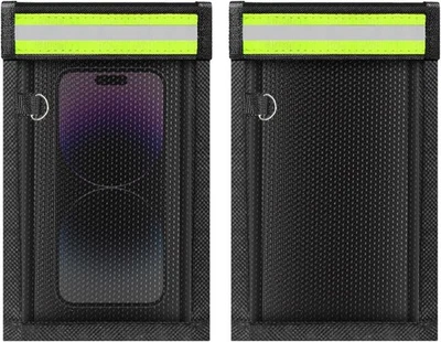 Pacote com 2 bolsas Faraday para telefones e chaves de carro, bolsa de bloqueio de sinal de celular - Imagem 1 de 4