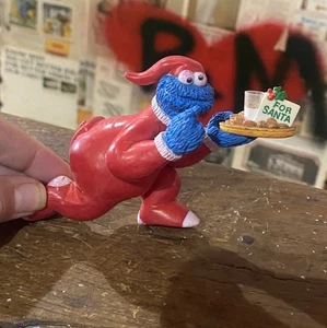 Vintage 1998 Krümelmonster Weihnachtsplätzchen PVC Figur Henson Ornament ohne Haken - Bild 1 von 5