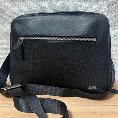 Porter Shoulder Bag One Shoulder Black Leather with Adjustable Strap Lightweight - Image 1 of 4