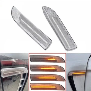 2pcs DC 12-24V LED Dynamic Side Marker Light Turn Signal Indicator Lamp Kit - Picture 1 of 13