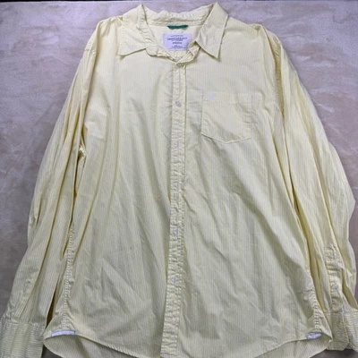 American Eagle Vintage Fit XXL/TTG Striped Yellow Casual Button Down Shirt - Image 1 of 4