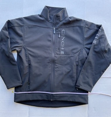 Cinch 夹克男式 XL 黑色全拉链拼色羊毛衬里软壳 Rodeo — 第 1/4 张图片