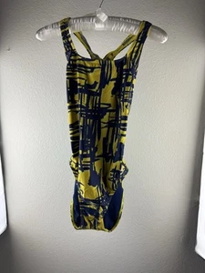 Speedo Damen Powerflex Eco Flyback Einteiler Speedo gelb navy Medium 8/34 - Bild 1 von 5