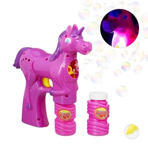 10 x Einhorn Seifenblasenpistole LED Seifenblasen Flüssigkeit Luftblasen Bubbles - Bild 1 von 9