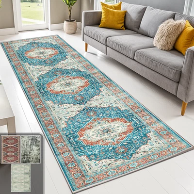 Long Carpet Hallway Runner Rug Non Slip Kitchen Floor Mat Indoor Washable Rugs - Image 1 of 4