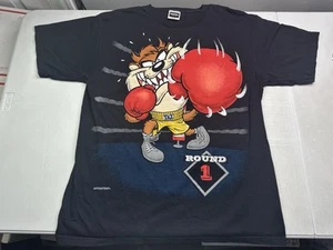 Vintage 1993 Warner Bros Taz Tasmanian Devil Boxing TShirt XL Double Sided - Picture 1 of 9