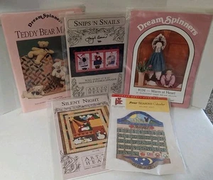 Vintage Dream Spinners Sewing Patterns Wall Quilts, Doll Stopper, Teddy Lot Of 5 - Picture 1 of 3