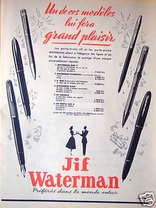 PUBLICITÉ JIF WATERMAN UN DE CES MODÈLES LUI FERA GRAND PLAISIR - Imagen 1 de 1