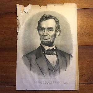 Abraham Lincoln 1865 Lithograph USA The Martyr President Currier & Ives 28x20 - Picture 1 of 12