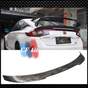 FOR 2022+ HONDA CIVIC FL5 TYPE-R CARBON FIBER HATCHBACK REAR TRUNK SPOILER WING - Picture 1 of 20