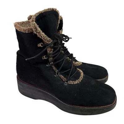 Botas de invierno Stuart Weitzman l gamuza con cordones cuña talla 10 Foto 1 de 4