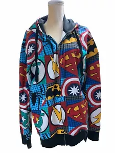 Rebel Minds Hoodie 2XL /XXL Unisex Full Zipl Vivid Colors Comic Superheros - Picture 1 of 12