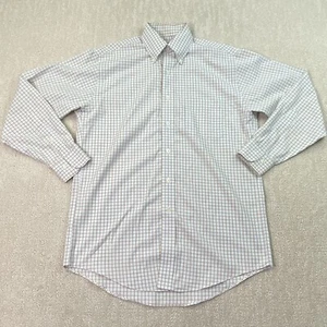 Brooks Brothers Button Down Hemd Erwachsene Small weiß braun kariert langarm - Bild 1 von 9