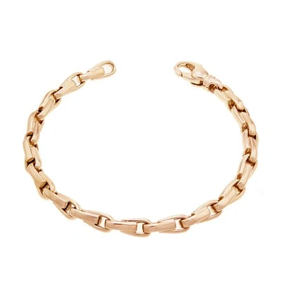 10k Rose Gold Solid Handmade Fashion Link Bracelet 7.5" 4.8mm 20.7 grams - Image 1 of 3