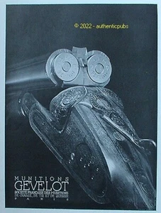PUBLICITE GEVELOT MUNITIONS DE CHASSE CARTOUCHE TIR FUSIL DE 1933 FRENCH AD PUB - Imagen 1 de 1