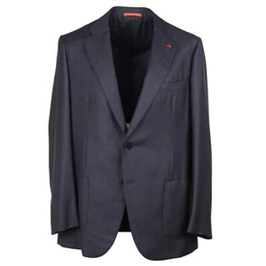 Isaia Slim-Fit Gray Stripe Soft Brushed 130s Wool-Cashmere Suit 48R (Eu 58) NWT - Picture 1 of 13