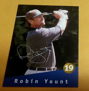 Robin Yount 1999 Milwaukee Brewers Legend HOF Celebrity Golf Outing Card #19 HOF