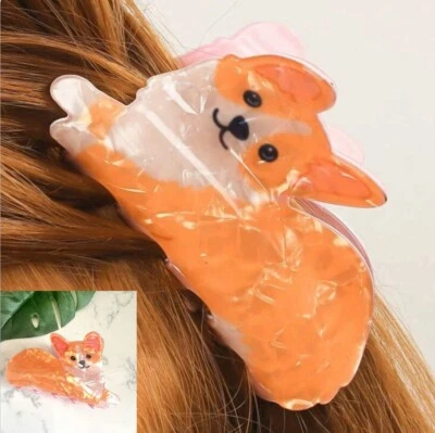 Corgi Dog Claw Clip Novelty Hair Accessory Acrylic Hair Clip Puppy Gift NEW - Image 1 of 4