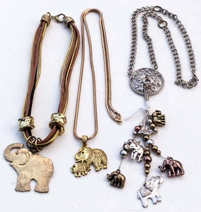 Lote De Colección De 3 Collares Colgantes Elefante Únicos - Imagen 1 de 3