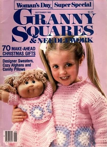 Woman's Day Sept 1985 GRANNY SQUARES & NEEDLEWORK Back Issue Magazine - Picture 1 of 6
