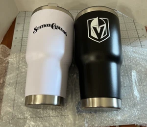 Vegas Golden Knights Station Casinos 30 Ounce Tumbler Set Black/White color, NIB - Picture 1 of 6
