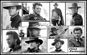 Imagen de lienzo de algodón collage firmada por Clint Eastwood. Edición Limitada (CE-4) - Imagen 1 de 1