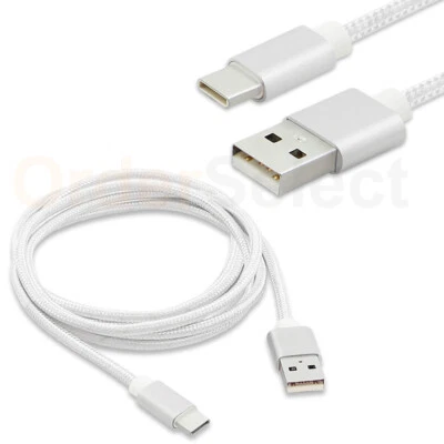Cable trenzado USB tipo C 6' para Samsung Galaxy A10e/A20/A3 A5 A7 (2017)/A50/plegable Foto 1 de 4