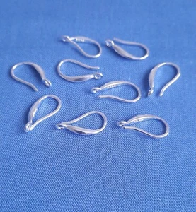 925 Sterling Silver Filled Earring Hooks Ear Wires DIY Jewellery Findings: 10Pcs - Picture 1 of 4