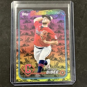 2024 Topps Series 2 Beach Umbrella Tanner Bibee 25 /50 Cleveland Rare Mint - Picture 1 of 3
