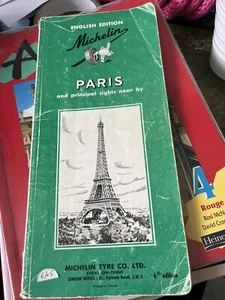 Vtg Michelin Guide Book Paris, English 6th Edition, 1964 Maps History Hotels - Picture 1 of 5