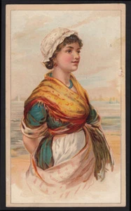 Arbuckle's Ariosa Coffee Scarce 1890's Victorian Trade Card VTG Woman Art 01 - Picture 1 of 2