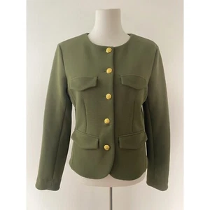 NWT Veronica Beard Kensington Knit Jacket Army Green Size Medium - Imagen 1 de 15